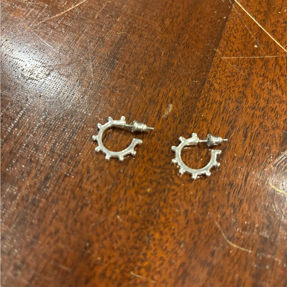 Francesca's Collections Silver Gear Earrings